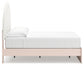 Wistenpine Full Upholstered Panel Bed with Mirrored Dresser