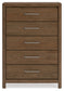 Cabalynn California King Panel Bed with Dresser, Chest and Nightstand