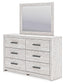Cayboni Full Panel Bed with Mirrored Dresser and 2 Nightstands