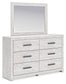 Cayboni Full Panel Bed with Mirrored Dresser and 2 Nightstands