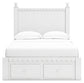 Mollviney Full Panel Storage Bed with Mirrored Dresser, Chest and 2 Nightstands