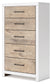Charbitt Full Panel Bed with Mirrored Dresser and Chest