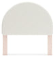 Wistenpine Full Upholstered Panel Headboard with Mirrored Dresser, Chest and Nightstand