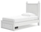 Mollviney Twin Panel Storage Bed with Mirrored Dresser and 2 Nightstands
