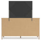 Cadmori Queen Upholstered Panel Bed with Mirrored Dresser and Nightstand