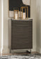 Arkenton King Panel Bed with Mirrored Dresser and Chest