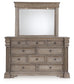 Blairhurst King Panel Bed with Mirrored Dresser, Chest and Nightstand