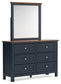 Landocken Queen Panel Headboard with Mirrored Dresser