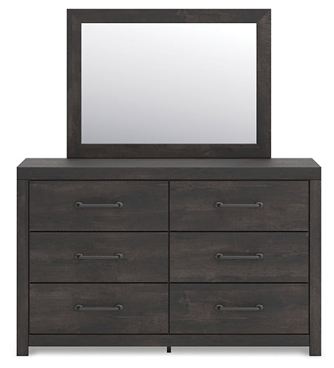 Hollivern Full Panel Bed with Storage with Mirrored Dresser, Chest and Nightstand