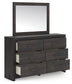 Hollivern Twin Panel Storage Bed with Mirrored Dresser