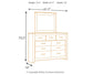Brinxton Full Panel Headboard with Mirrored Dresser