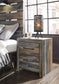 Drystan King Panel Headboard with Mirrored Dresser, Chest and 2 Nightstands
