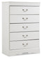 Anarasia Full Sleigh Headboard with Mirrored Dresser, Chest and 2 Nightstands