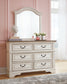 Realyn Full Panel Bed with Mirrored Dresser