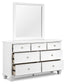 Fortman Full Panel Bed with Mirrored Dresser and 2 Nightstands