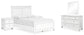 Fortman Full Panel Bed with Mirrored Dresser and 2 Nightstands