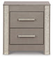 Surancha Queen Panel Bed with Mirrored Dresser and 2 Nightstands
