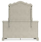 Arlendyne King Upholstered Bed with Mirrored Dresser and 2 Nightstands