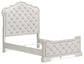 Arlendyne Queen Upholstered Bed with Mirrored Dresser and 2 Nightstands