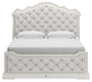 Arlendyne King Upholstered Bed with Mirrored Dresser and 2 Nightstands